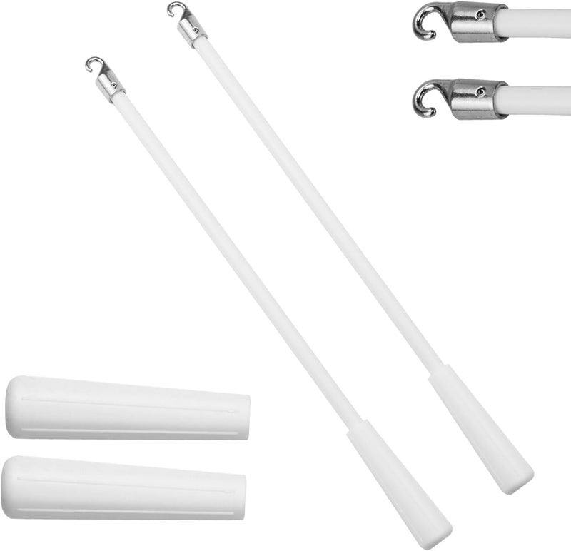 Abvsdu 2 PCS 24 Inch Blind Wand, Blind Wand Replacement with Hook, Vertical Blinds Replacement Parts Blinds Stick with Hook for Window - Image 1